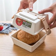 日本暢銷 - 漢堡收納盒 三明治盒 食品盒 戶外野餐創意便當盒 零食收納盒 野餐露營食物盒 食物儲存容器 保鮮盒