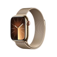 APPLEWatch Series 9 GPS + Cellular (41mm., Gold Stainless Steel Case, Gold Milanese Loop)