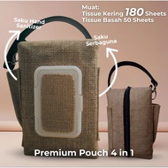 Tissue Pouch Bag 4in1 tissue pouch bag Large fits wet tissue + 50 sheets + dry 180 sheets + hand san