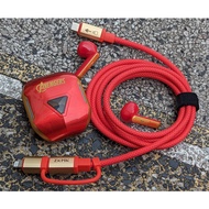 Genuine ZKMK 2in1 parachute cable Length 1m5 - max capacity 120W C to L and C to C