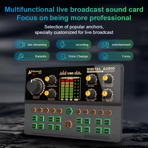 FUHAM New Audio Mixer with Voice Changer, Podcast Mixer, Mobile Game K-Singing Recording Studio Live