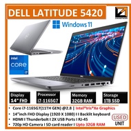 Dell Latitude 5420 CORE i7-1165G7 11th GEN (1 YEAR WARRANTY T&C) 14"inch FHD UPTO 32GB RAM 2TB SSD W