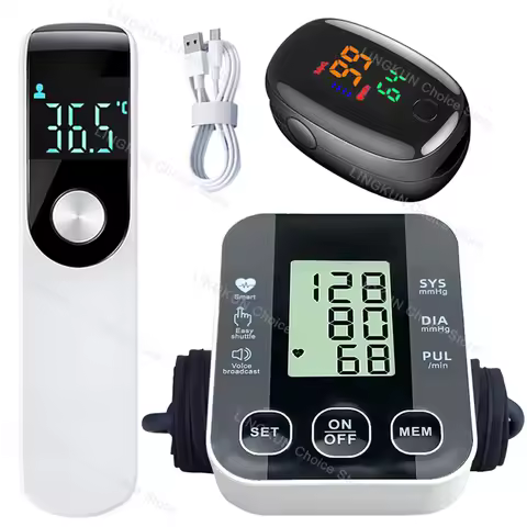 Digital Arm Blood Pressure Meter Cuff Medical Automatic Pressure Tonometer Tensiometer Heart Rate Pu