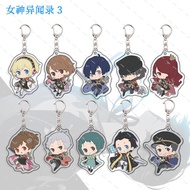 Persona3 Portable Anime Keychain Women Makoto Yuki Shiomi Kotone Acrylic Key Chain Man P3P Key Ring 