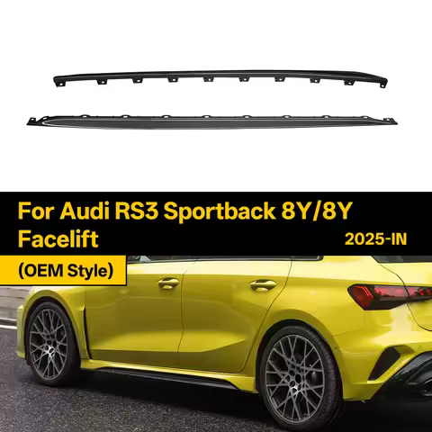 Real Dry Carbon Fiber Skirt Trim for Audi RS3 Sportback 8Y/8Y Facelift 2025-IN OEM Style 2Pcs/Set
