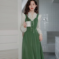 green puff sleeve dress casual long dress for woman casual white t shirt korean dress plus size maxi dress