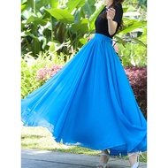 Dance Skirt Dance Performance Costume 720 Degree Dance Long Skirt Double Square Dance Chiffon Large 