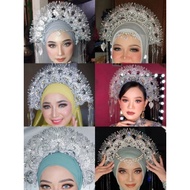 SET BUTTERFLY JUNTAI CRYSTAL SILVER SANGGUL LINTANG GANDIK GENDIK PENGANTIN MELAYU