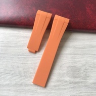 21mm Orange Curved End Soft RB Silicone Rubber Watchband For rolex Explorer 2 42mm Dial 216570 Watch