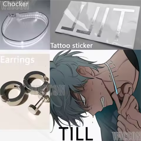 Alien Stage Till Cosplay Prop Metal Tattoo sticker Silver Chocker Earrings Mizi Sua Ivan Luka Hyuna 