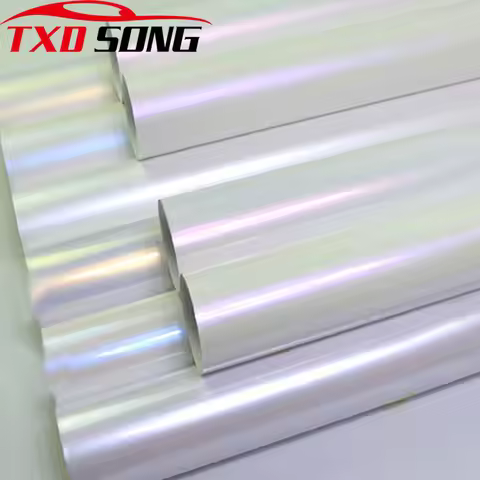 Car styling Glossy Matte Pearl White Chameleon Vinyl Wrap High Poly Metallic Chrome Pearl Car Sticke