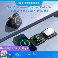 Vention 3-in-1 Wireless Charging Pad withMagSafe and LED Night Light Wireless charging dock Multi fu