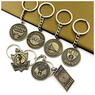 Lakers Heat Warriors basketball LOGO keychain Clippers Bucks Nets NBA keychain pendant copper