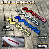 NMAX JAPAN ACRYLIC 3D EMBLEM SET PAIR RIGHT Kiri GLASS STICKER STICKER LOGO BODY TIMBUL PNP N-MAX YA