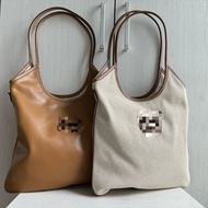 1180 Pieces for Preview M Isetan Tote Bag Full Leather Genuine Leather Cowhide and Canvas Shoulder B