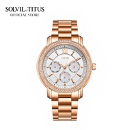 Solvil et Titus Fashionista Multi-Function Quartz Silver White Dial & RoseGold Stainless Steel Women