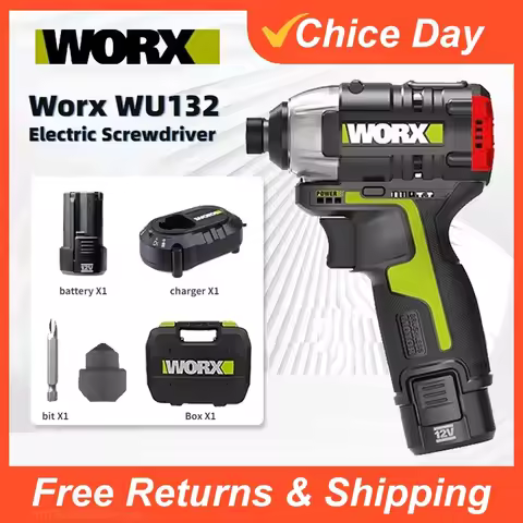 WORX Cordless Impact Screwdriver WU132 140Nm 12V 3300rpm Brushless Motor Adjust Torque Maintenance P