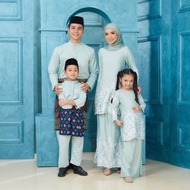 Baju Kurung Sulam Baju Kurung Sedondon Ibu dan Anak Baju Kurung Set Ibu dan Anak Baju Kurung Moden Sage Green