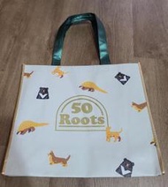 全新    專櫃 Roots 50週年紀念  動物派對 購物袋  尺寸  40.5 X 35.5 X 13.5cm