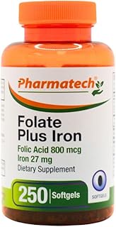 Pharmatech®, Folic Acid Supplement, Vitamin b9, prenatal folic Acid, Folate Prenatal, Fast Absorptio