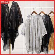 BAIHE Women Tulle Shawl, Hollow Tassel Patchwork Evening Prom Cape, Fashion V-Neck Cardigans Mantill