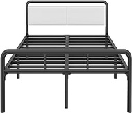 HAAGEEP Tall Metal Queen Bed Frame with Headboard Platform Queen Size Bedframe No Box Spring Needed Mattress Frames High