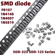 100PCS SMD Diode SOD-123 SOD-323 LL34 1N4007 1N4148 1N5819 FR107 FR104 MBR0530 Schottky Rectifier Su