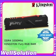 KINGSTON FURY BEAST RGB 8GB/16GB DDR4 3200MHz Desktop PC Gaming RAM (KF432C16BBA/8 / KF432C16BB2A/16