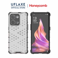 UFLAXE Honeycomb Shockproof Hard Case for OPPO Reno 9 / Reno 9 Pro Full Protection Clear Translucent