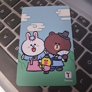 包郵 韓國八達通 卡內有5000(五千)韓元餘額 tmoney card line friends brown & cony T-money 韓國交通卡 t money