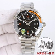 Omega Hot-selling One-Quarter Orange Seahorse 600m Ocean Universe Men's Watch Fashionable All-Match 