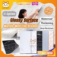 30*60cm Kitchen Wall Sticker Wall Paper Dinding Bathroom Wallpaper Waterproof Dapur Marble Wall Tile