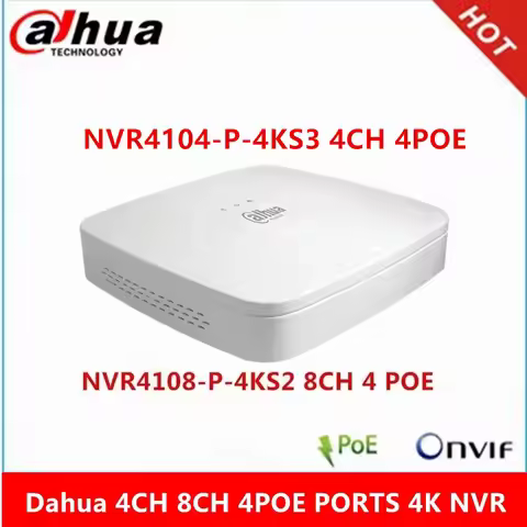Dahua NVR4104-P-4KS3 4CH with 4 POE supports 4-channel SMD Plus & EPTZ Max 12MP Resolution 4K H.265 
