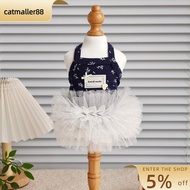 CATMALLER88 Puppy Tutu Dress, Small Flowers Breathable Dog Princess Dress,  Korean Style Cotton Tedd