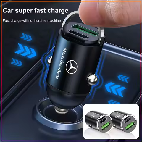 100W/200W Car Charger USB Type-C Fast Charging Adapter Car Caps For Mercedes Benz C300 C250 C350 C C