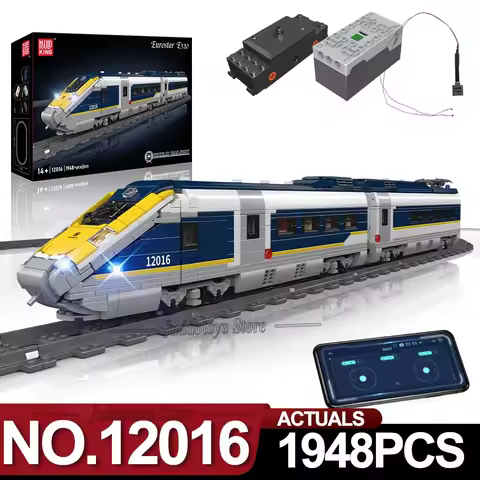 Mould King 12016 Motorized Eurostar E320 Train Model Trains Building Blocks sets moc Bricks Educatio
