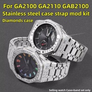 GA2100 Mod kit Metal Case Strap For Casio G-SHOCK Farm Oak GA-2100 GA2110 GA-B2100 Stainless Steel b