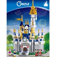 Lego Building Blocks Disney Castle Series Mickey Mouse Donald Duck Cartoon Character Assembling Boys Girls Children Toys