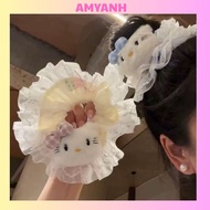 Hello Kitty Striped Hair Scrunchies with Lace Trim BG001