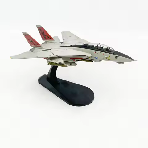 1:100 F-14D Fighter Model Realistic Military Aircraft Model Collection with Interchangeable Landing 