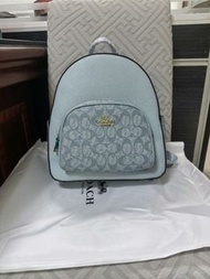 全新🌸 COACH 雙肩包小號 淺藍色老花