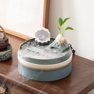 Chinese Style Feng Shui Wheel Flowing Water Make Money Cornucopia Air Atomizing Feng Shui Lucky Crystal Ball Circulating Humidification Company Living Room Small Fountain Decoration House