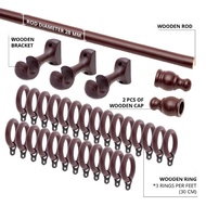 RENEOS Premium Quality Wooden Curtain Rod 28mm / Rod Langsir Murah / Batang Langsir Kayu / Rod Langs