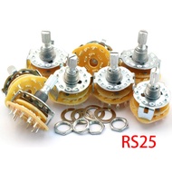 2PCS RS25 Band switch 2P4T 2P5T 2P6T 3P3T 3P4T Mount Rotary Switch Selector Band 2 Pole 5 Position K