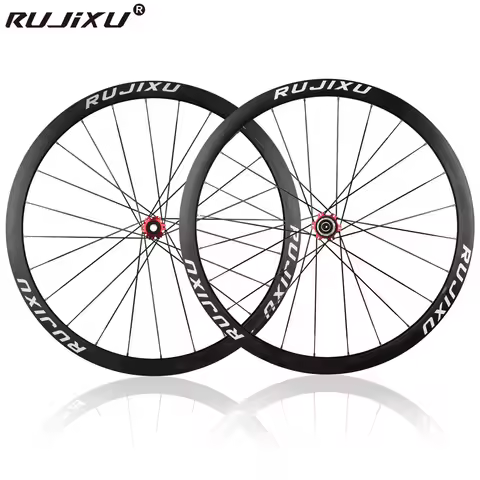 700C RUJIXU Road Bike Tubeless Disc Brake Wheelset 30/35mm Aluminum alloy Aero Wide Rim QR Thru Axle