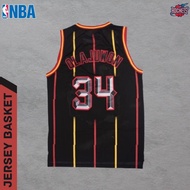 NBA BASKETBALL JERSEY HOUSTON ROCKETS HAKEEM OLJUWON BLACKRINGS #34