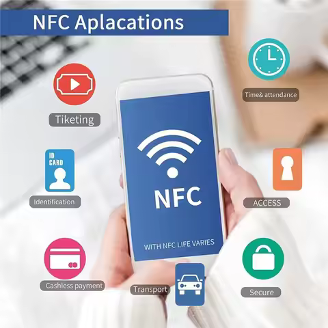 AA14 100Pcs NFC Ntag216 Sticker Ntag216 NFC Tags NFC 216 Tag Ntag216 NFC Cards 13.56Mhz NFC Tag Stic