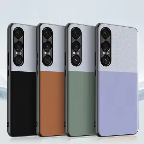For Sony Xperia 1 VII Splice Leather Phone Shockproof Case Xperia 1 IV Protection Holster Phone Cove