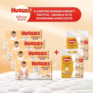 [1 Carton] Huggies Airsoft Pants XL + [Bundle of 2] Nourishing Wipes (3x72)