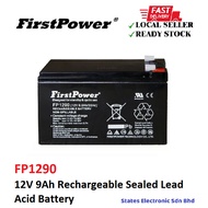 FirstPower 12V 9Ah Rechargeable Sealed Lead Acid Battery - FP1290